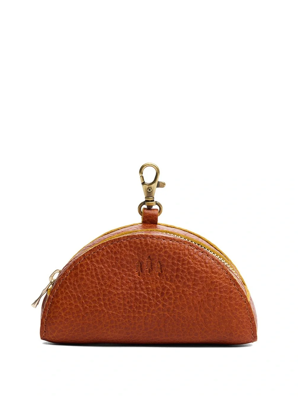 Portland Leather Goods Sunset Zippered Coin Pouch Bag Charm Sienna Brown
